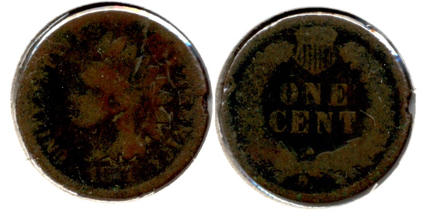 1874 Indian Head Cent AG-3 f Dark