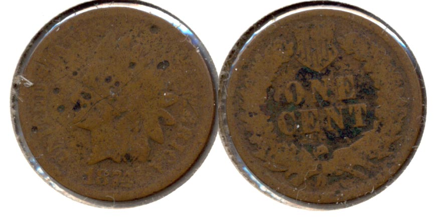 1874 Indian Head Cent AG-3 h Pits