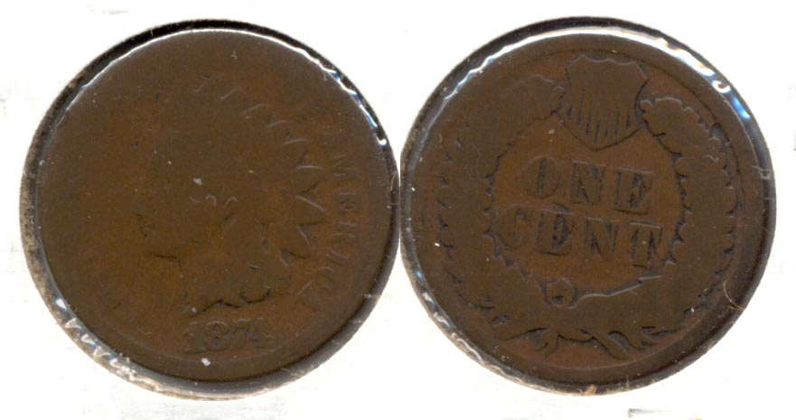 1874 Indian Head Cent AG-3 s