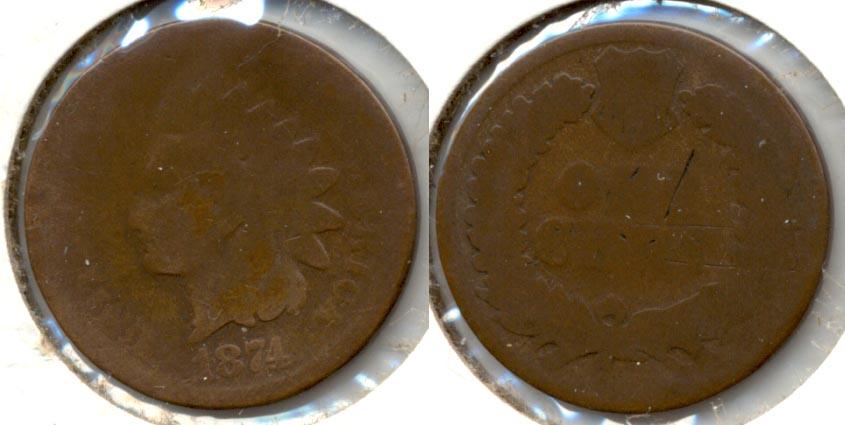 1874 Indian Head Cent Fair-2 b