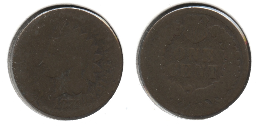 1874 Indian Head Cent Fair-2 #k