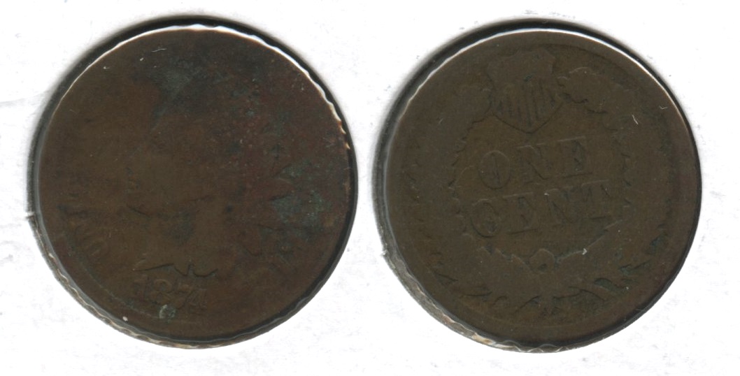 1874 Indian Head Cent Fair-2 #u