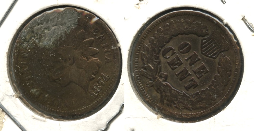 1874 Indian Head Cent Filler #d