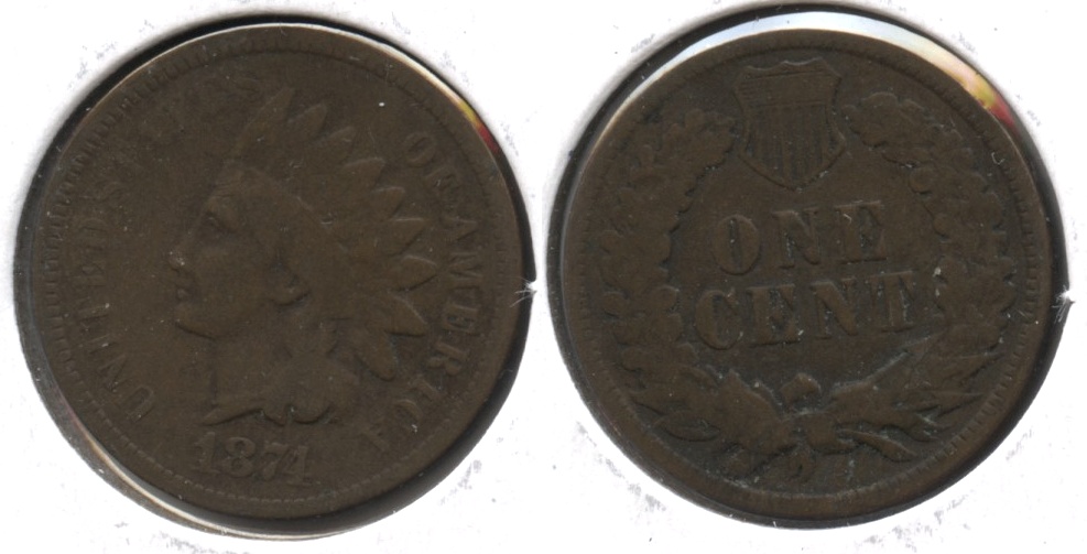 1874 Indian Head Cent Good-4 #ab