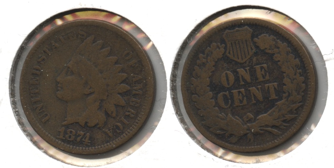 1874 Indian Head Cent Good-4 #ae