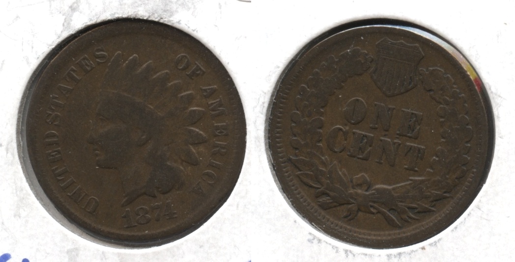1874 Indian Head Cent Good-4 #ao
