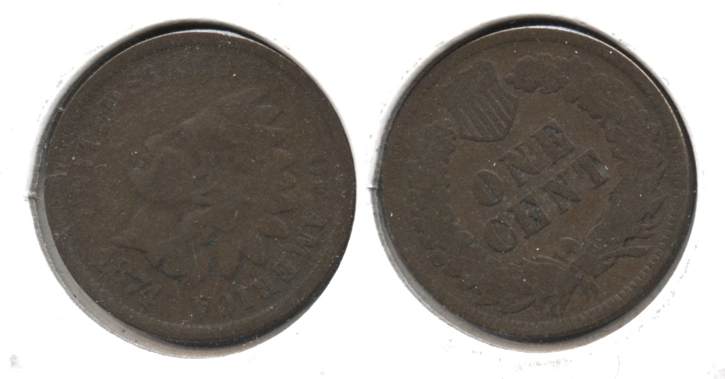 1874 Indian Head Cent Good-4 #au