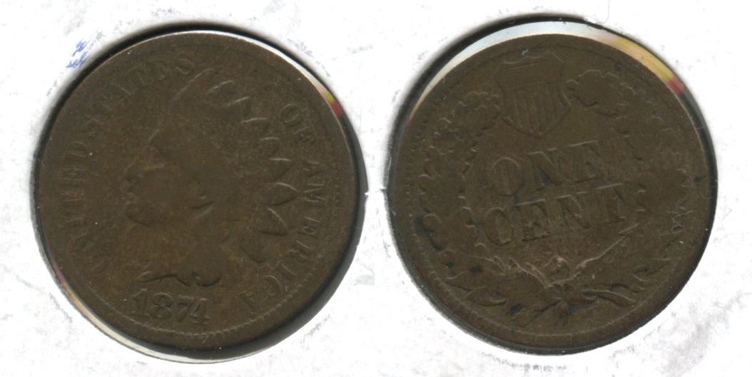 1874 Indian Head Cent Good-4 #bg