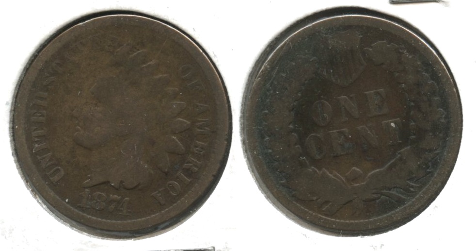 1874 Indian Head Cent Good-4 #bn