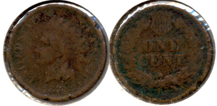 1874 Indian Head Cent Good-4 f Corroded