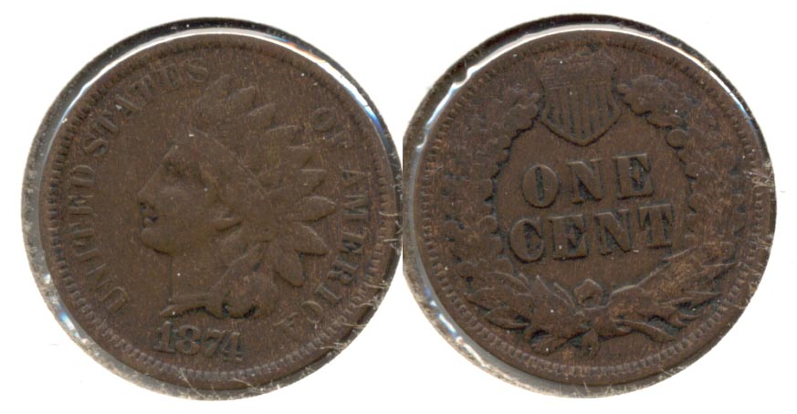 1874 Indian Head Cent VF-20