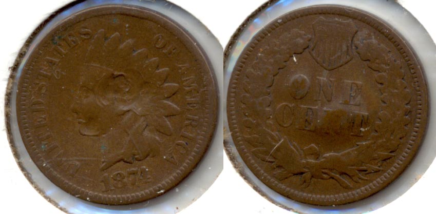 1874 Indian Head Cent VG-8 Obverse Hit