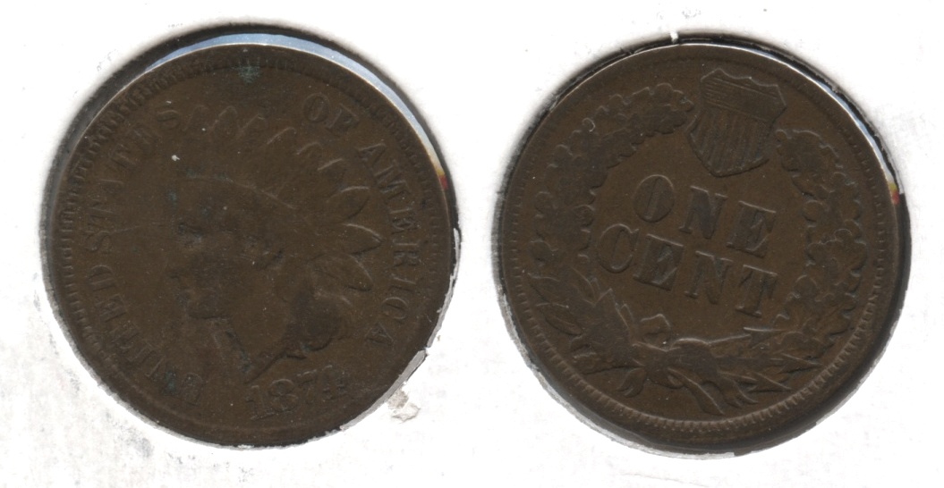 1874 Indian Head Cent VG-8 #g