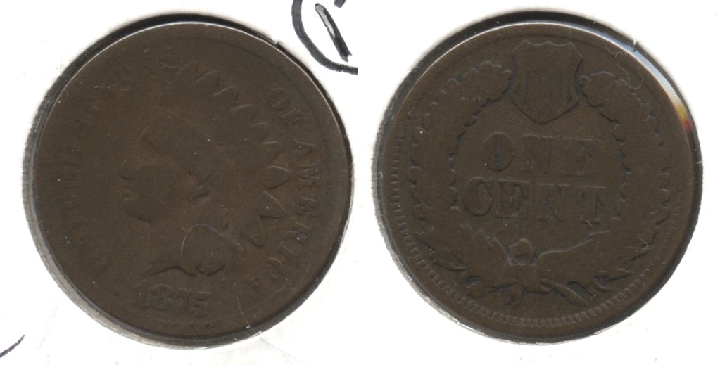 1875 Indian Head Cent AG-3+ #ae