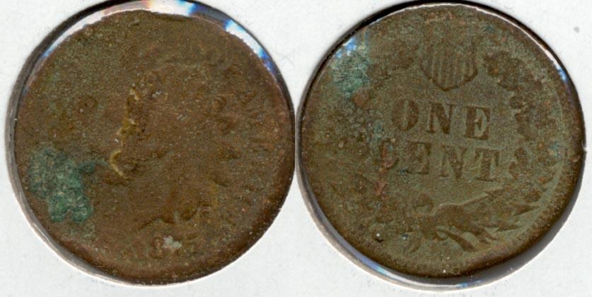 1875 Indian Head Cent AG-3 b Porous