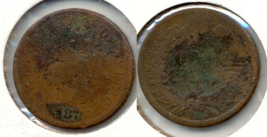 1875 Indian Head Cent AG-3 p Rough
