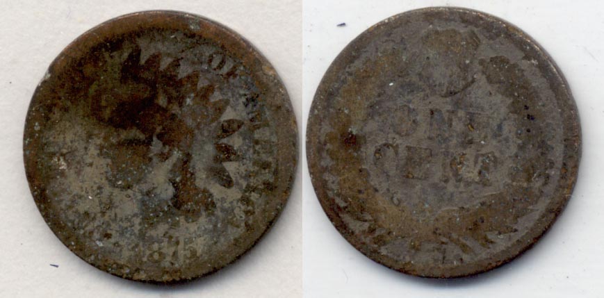 1875 Indian Head Cent Fair-2 a Surface Crud