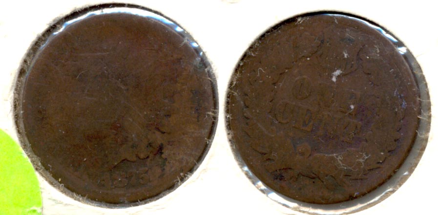 1875 Indian Head Cent Fair-2 f