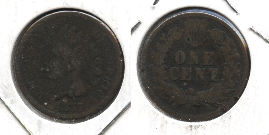 1875 Indian Head Cent Good-4 #ah Dark