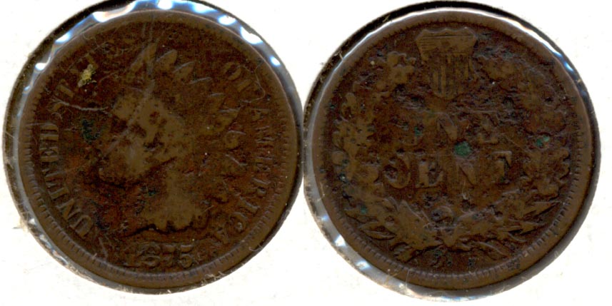 1875 Indian Head Cent Good-4 g Pits