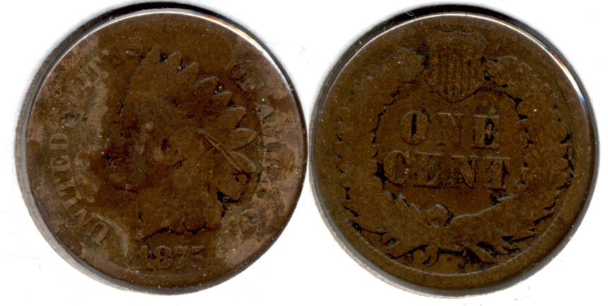 1875 Indian Head Cent Good-4 k Discolored Obverse