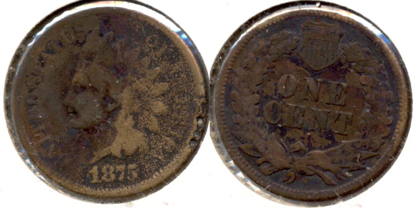 1875 Indian Head Cent Good-4 n Pitting
