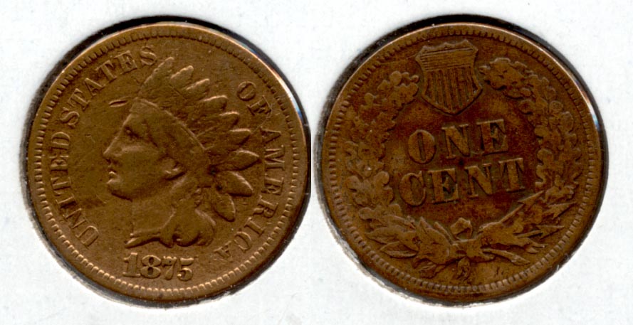 1875 Indian Head Cent Good-4 x Cleaned