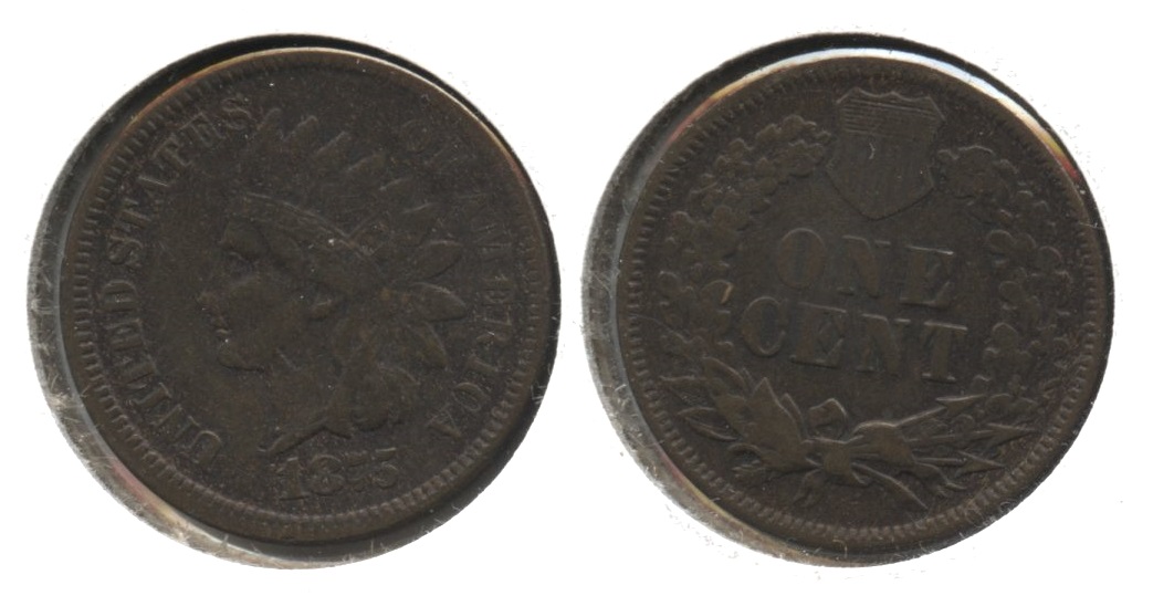 1875 Indian Head Cent VF-20 #b Reverse Mark
