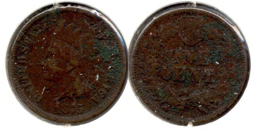 1875 Indian Head Cent VG-8 Corrosion