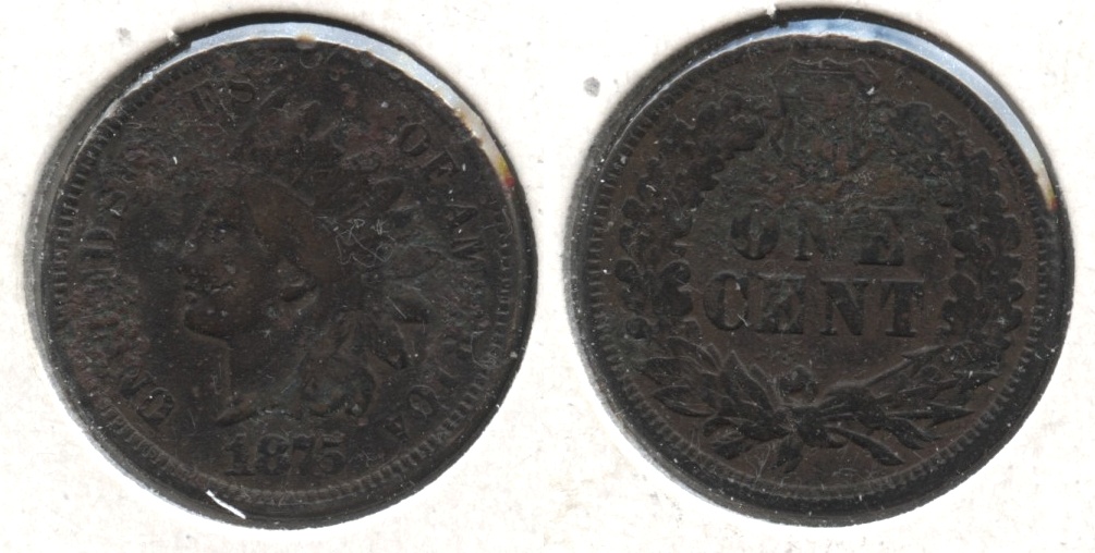 1875 Indian Head Cent VG-8 #c Corroded