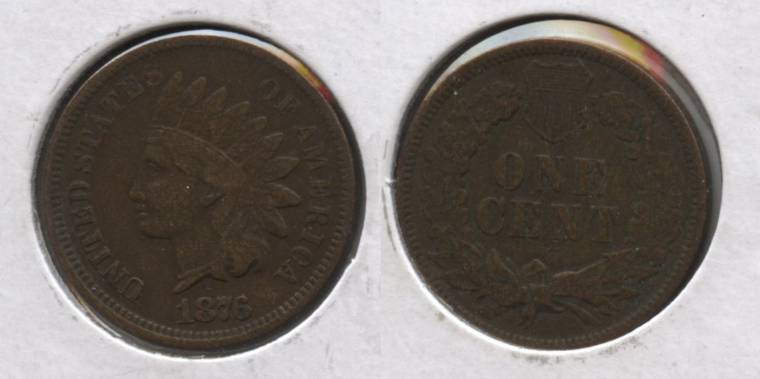 1876 Indian Head Cent Fine-12 #a