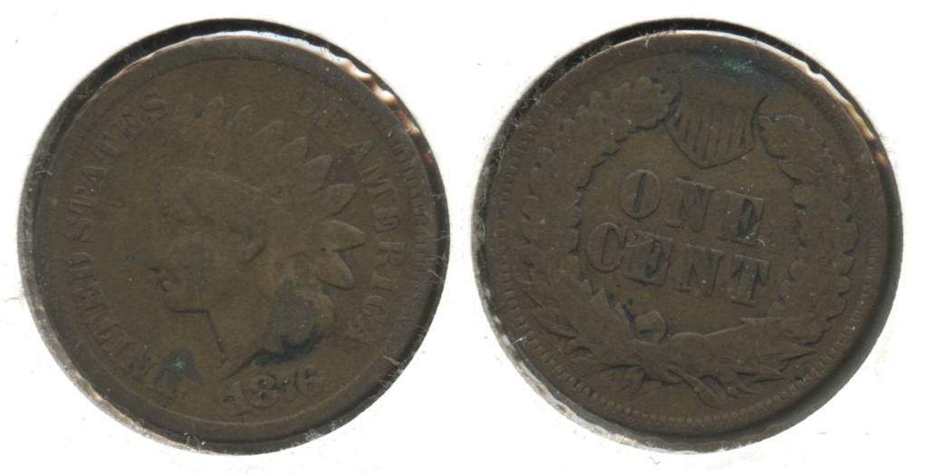 1876 Indian Head Cent Good-4 #ab Obverse Spot