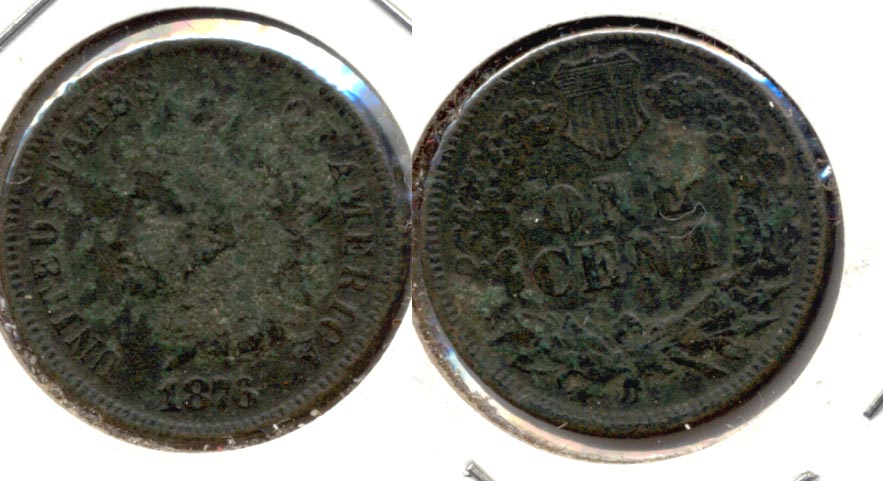 1876 Indian Head Cent Good-4 c Corrosion