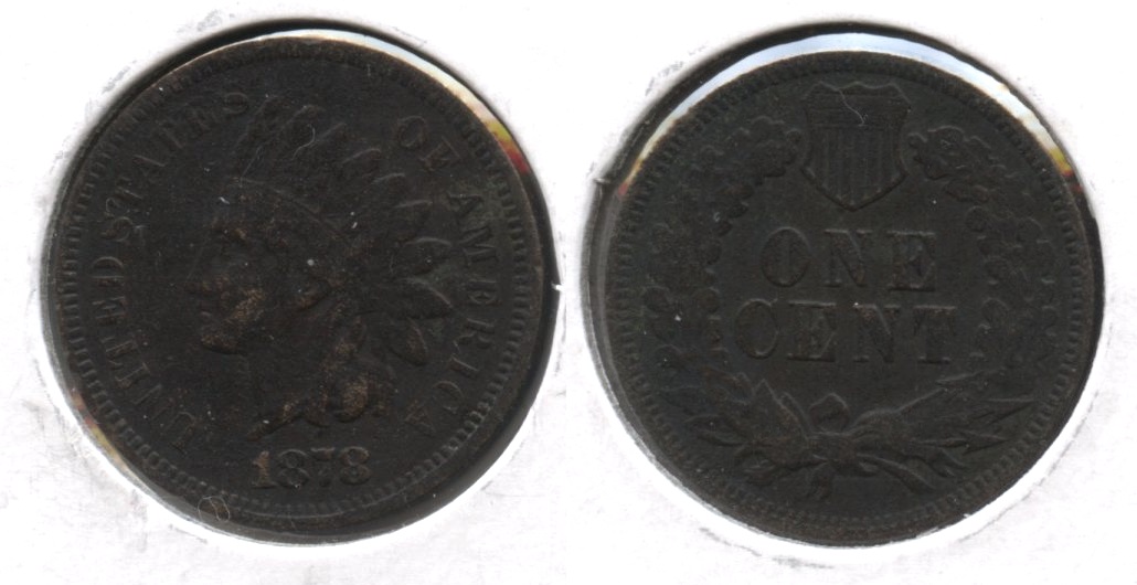 1878 Indian Head Cent Fine-12 Lightly Porous