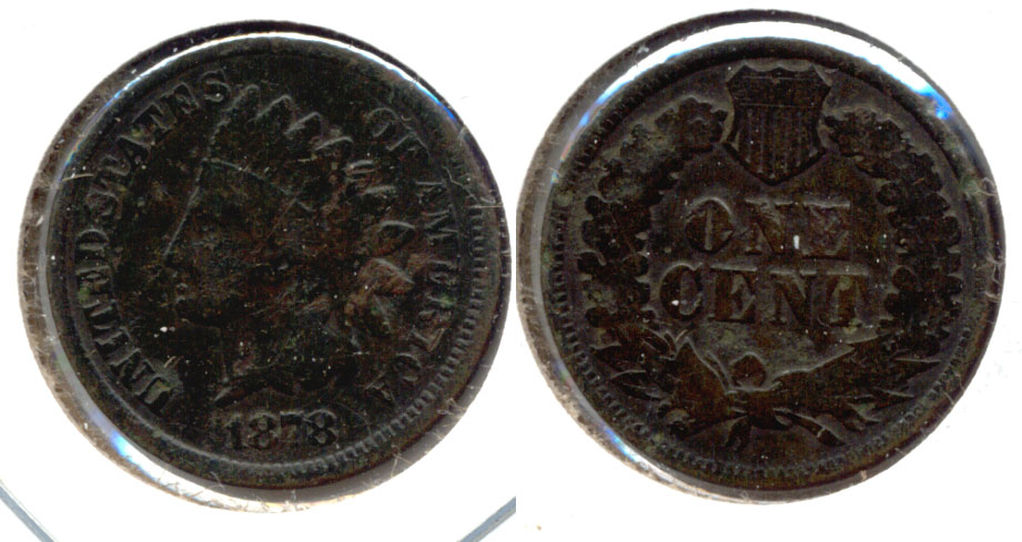 1878 Indian Head Cent Good-4 c Dark