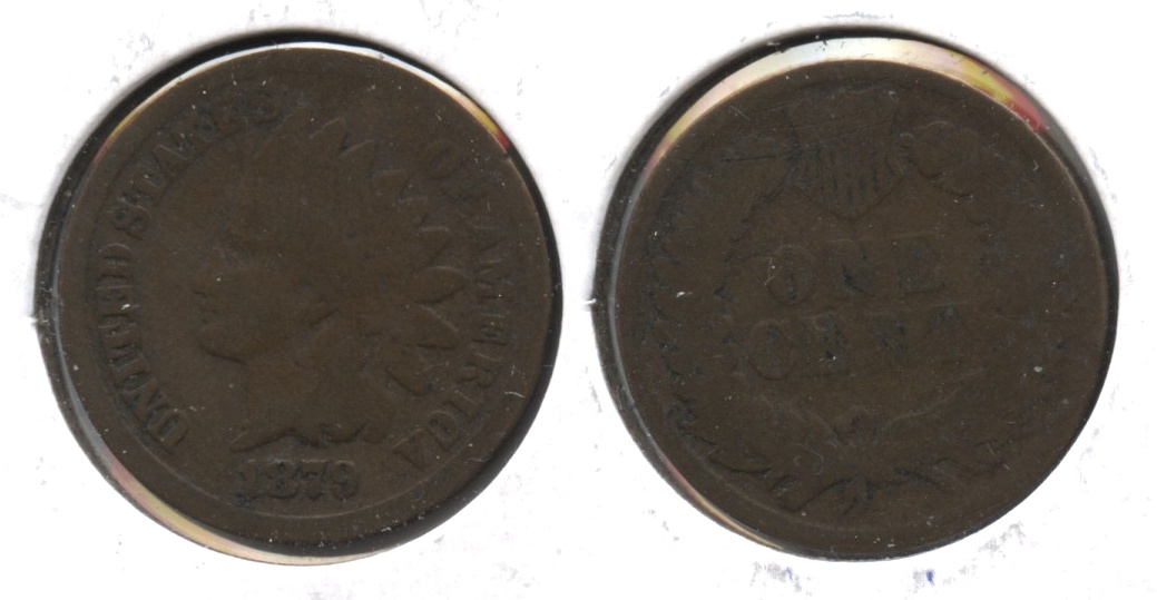 1879 Indian Head Cent Good-4 #aa Reverse Scratches