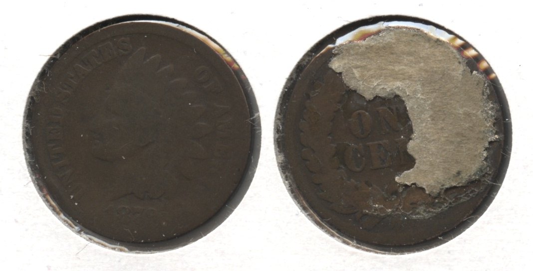 1879 Indian Head Cent Good-4 #ak Reverse Matter