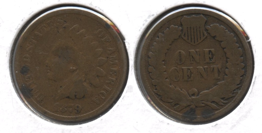 1879 Indian Head Cent Good-4 #ao Dark Spots