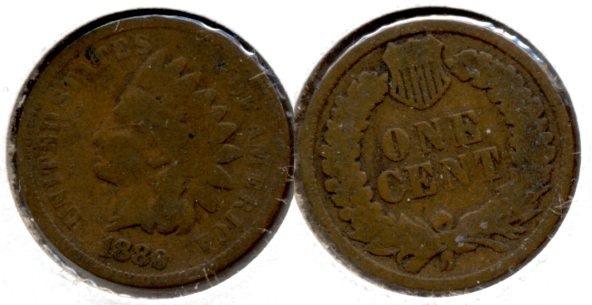 1880 Indian Head Cent Good-4 l