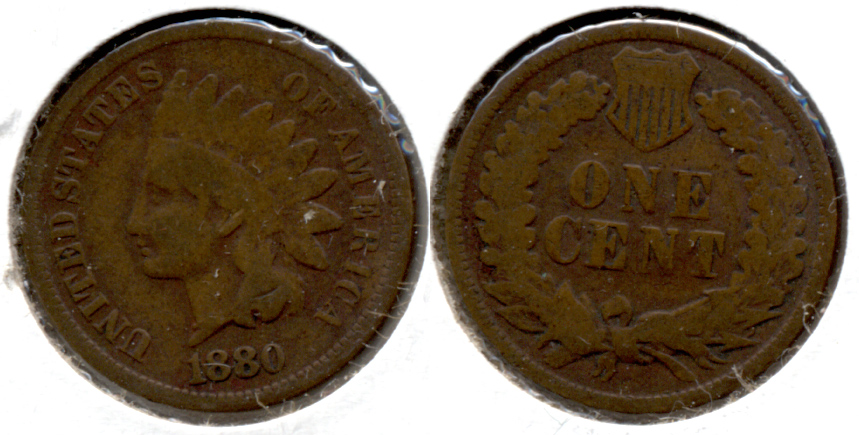 1880 Indian Head Cent Good-4 o