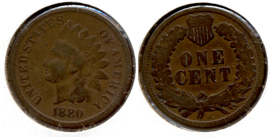 1880 Indian Head Cent Good-4 t
