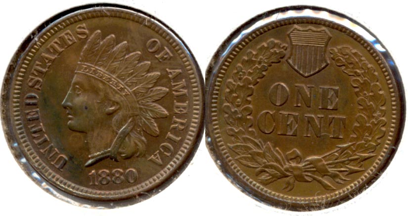 1880 Indian Head Cent MS-63 Brown