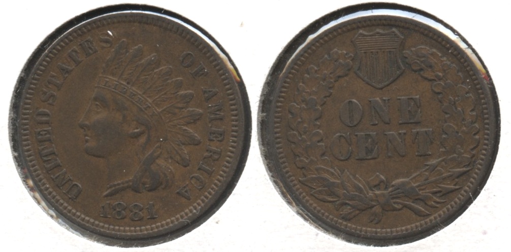 1881 Indian Head Cent AU-55