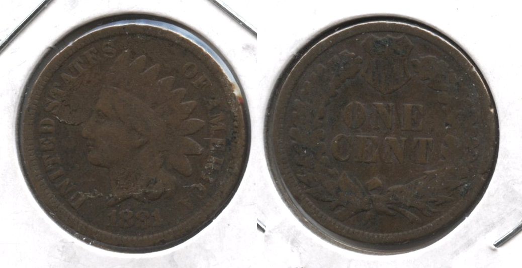 1881 Indian Head Cent Good-4 #aq Porous