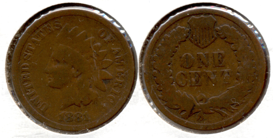 1881 Indian Head Cent Good-4 f