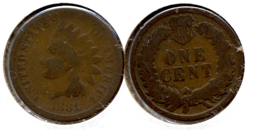 1881 Indian Head Cent Good-4 v