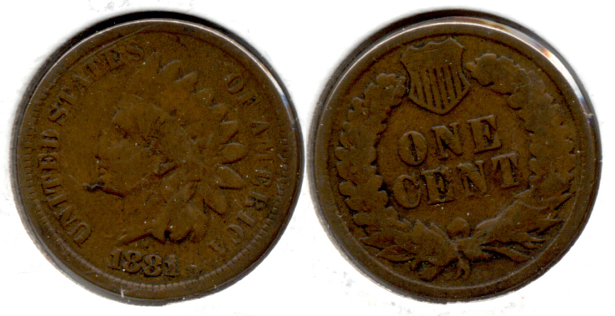 1881 Indian Head Cent Good-4 y