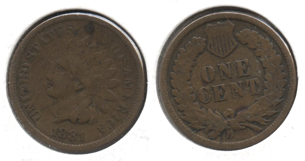 1881 Indian Head Cent VG-8