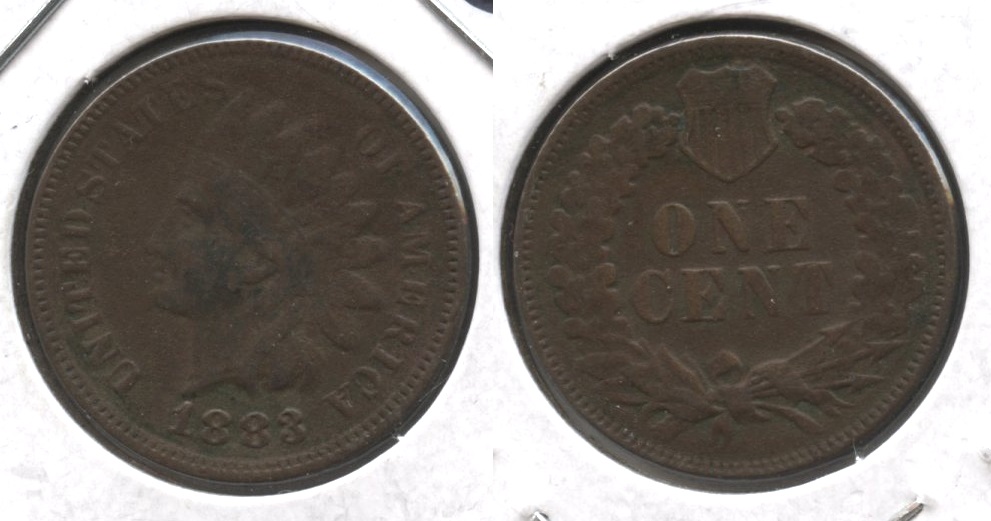 1883 Indian Head Cent Fine-12 #a Porous