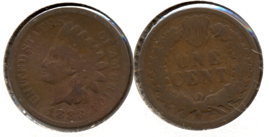 1883 Indian Head Cent Good-4 c Obverse Cleaned Retoned